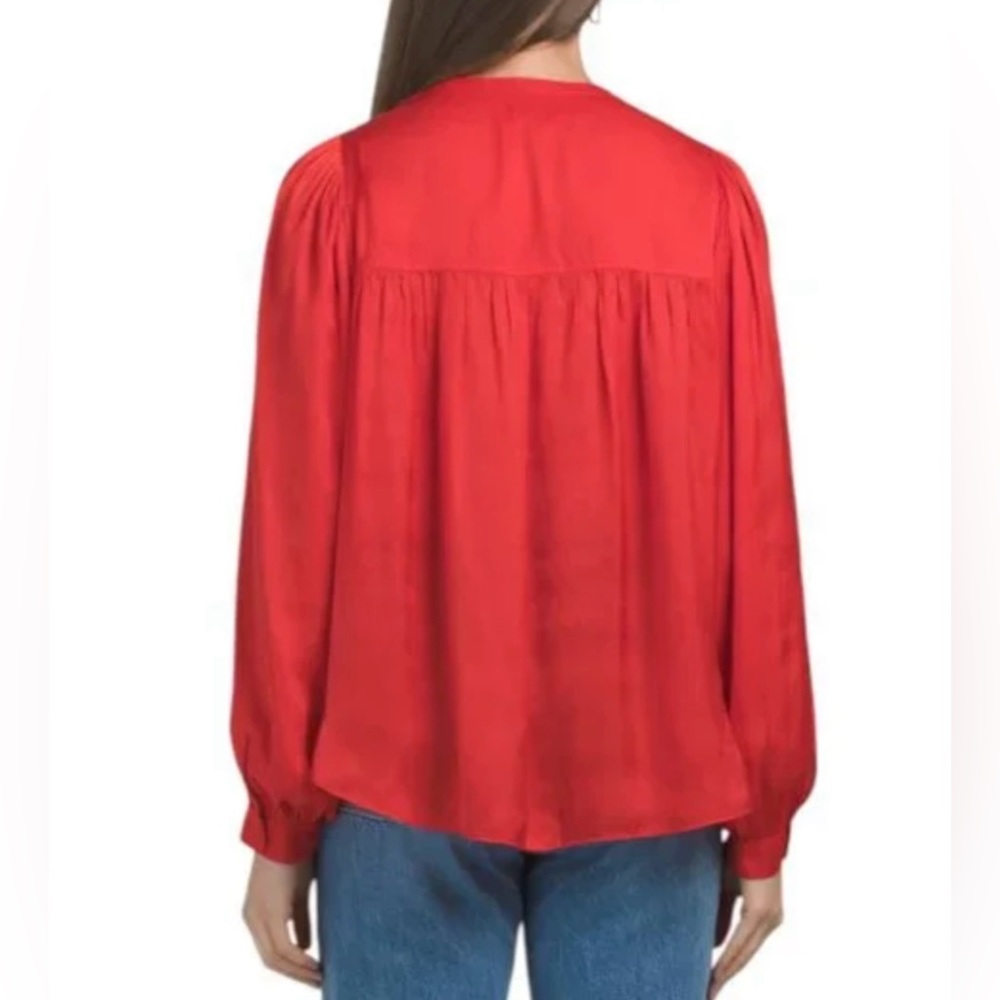 Zadig & Voltaire Tigy Satin Women Blouse Red Size M - Picture 3 of 11